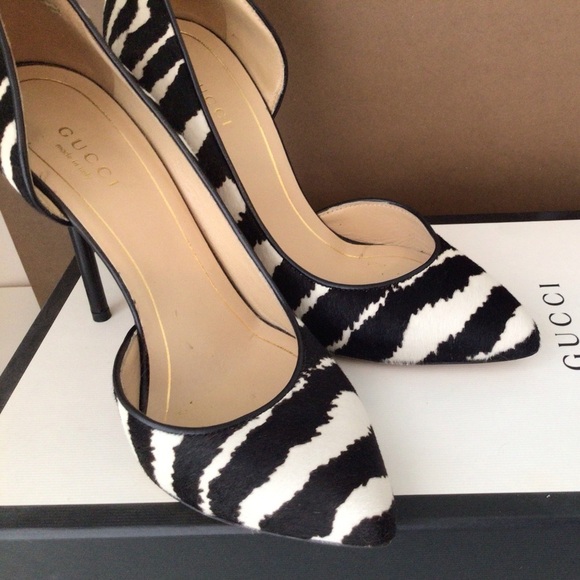 Gucci Shoes - Gucci Zebra Print Calf Hair Pumps, Pointed Toe. | Size EU 35 / US 5.